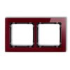 DECO Ramka 2 podwójna uniwersalna - efekt szkła (ramka: bordowa: spód: czarny) bordowy 14-12-DRS-2 KARLIK