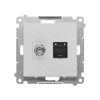 Simon 55 Gniazdo antenowe typu F” + RJ45 kat.6 (moduł) Aluminium mat TASFRJ45.01/143