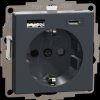 MEG2367-0414 System M, socket outlet with USB charger, anthracite