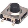 Short-stroke pushbutton, Form A (N/O), 50 mA/24 VDC, unlit , actuator (black, L 2.6 mm), 1.56 N, THT, 1571295-2