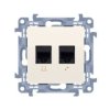SIMON 10 Gniazdo komputerowe RJ45 kat.6 + gniazdo telefoniczne RJ11 kremowe C6T.01/41 KONTAKT SIMON