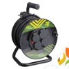 Przedłużacz na bębnie 25m 3x1,5 4x2P+PE kabel zwijany gumowy 4 gniazda z uziemieniem P084251 EMOS