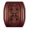TREND Gniazdo podwójne z/u SCHUKO brązowy metalik 9GP-2sp