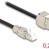 87203 Keystone cable RJ45 male > female, Cat.6a, 25 cm