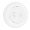 Włącznik światła podwójny podtynkowy IP20 biały z okragłą ramką 10A 250V LOFTICA