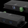 EX-1184HMVS-2 USB 3.0 4-port industrial hub, 4x USB-A, 15-kV ESD