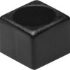 Button, square, (L x W x H) 9.5 x 9.5 x 7.3 mm, black, for pushbutton switch, 1852.0031