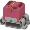 Distribution block, push-in connection, 0.2-6.0 mm², 7 pole, 32 A, 6 kV, pink, 3273741