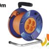 Przedłużacz bębnowy 30m 3x1,0 4x2P+PE PVC IP20 kabel zwijany na bębnie 4 gniazda z uziemieniem P19430 1908143001 EMOS