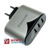 Ładowarka USB siec. 4.4A 3xUSB Czarno-Srebr 100-240Vzasil. NE
