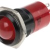 Lampka kontrolna do montażu panelowego 130V ac, czerwona 22mm LED Czarny RS PRO