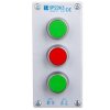 Kaseta sterownicza 3-otworowa 2xzielony/czerwony 2Z 1R IP65 1x membrana M20 szara SP22K3\02-2
