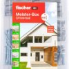 Fischer 577863 Meister-Box Universal + S Skrzynka z asortymentem kołków 35 mm, 50 mm 150 części