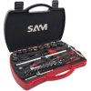 Zestaw narzędzi nastawnych Zestaw kluczy SAM 1/2, 1/4 60 szt. Chromowo-wanadowy