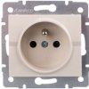 LOGI Gniazdo pojedyncze 2P+Z z przesłoną styków śrubowe 16A 250V Kremowy 25149