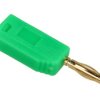 Wtyk bananowy; 2mm; 25.206.4; zielony; 26,5mm; lutowany; wtykany (gniazdo bananowe 2mm); 10A; 60V; mosiądz złocony; PE; Amass; R