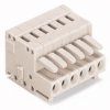 Socket header, 16 pole, pitch 3.5 mm, angled, light gray, 734-116