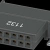 Female connector, 12 pole, pitch 1.27 mm, angled, 1337010