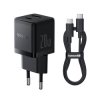 Baseus Palm P10111608113-01 20W szybka ładowarka sieciowa z gniazdem USB + USB-C PD 3.0 + kabel 1m