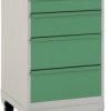 Manuflex LS1044.6011 Szafka narzędziowa ESD BASETEC przenośna, wysokość użytkowa 700 mm z 5 szufladami, w reseda green R