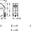 D-Sub connector housing, size: 3 (DB), angled 45°, cable Ø 4.8 to 11 mm, steel, silver, 1534809-1