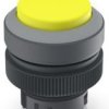 Pushbutton, illuminable, latching, waistband round, yellow, front ring light gray, mounting Ø 22.3 mm, 1.30.240.211/1408