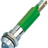 Lampka kontrolna do montażu panelowego 24V ac/dc, zielona 8mm LED Chrom Końcówka lutownicza RS PRO