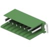Pin header, 8 pole, pitch 3.96 mm, angled, green, 280618-1