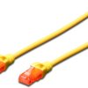 Patch cable, RJ45 plug, straight to RJ45 plug, straight, Cat 6, U/UTP, LSZH, 0.25 m, yellow, DK-1617-0025/Y