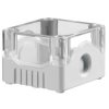 Evatron DE01S-A-TG-0 IP67 ABS Enclosure 2xM20 Grey Base Clear Top 80x73x53mm