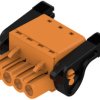 Socket header, 4 pole, pitch 5 mm, straight, orange, 1016360000