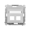 SIMON 55 Pokrywa gniazd teleinformatycznych na Keystone skośna podwójna z polem opisowym jasnoszary mat TKP2S.01/114 KONTAKT SIM