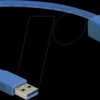 86994 USB 3.0 cable, A connector to port, panel-mount, 25 cm