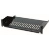 Półka 2U 400Mm Rack 19, 2 Pkt Mocowania, Perforowana Czarna