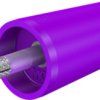 Screw-clamping adapter, 4 mm plug, spreadable to 4 mm socket, purple, CAT II, 24.0161-26