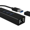 Koncentrator USB 3.0 IB-HUB1419-LAN, ICY BOX