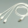 Kabel USB micro + typ-C + iPhone 1.0m NB103 2.1A białe