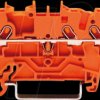 2001-1302 3-conductor feed-through terminal, 18 A 0.25 - 1.5 mm² orange