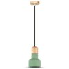 VT-7125 Lampa wisząca beton + drewno zielony średnica: 125 3856 V-TAC