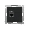 Simon 55 Gniazdo komputerowe pojedyncze RJ45 kategoria 6, ekranowane z przesłoną przeciwkurzową (moduł) Czarny mat T61E.01/149