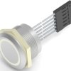 Vandal-proof pushbutton, 1 pole, silver, illuminated  (RGB), 1 A/24 VDC, mounting Ø 22.2 mm, IP68, 2342836-7
