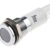 Lampka kontrolna do montażu panelowego 24V dc, biała 14mm LED Chrom Końcówka lutownicza RS PRO
