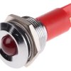Lampka kontrolna do montażu panelowego 24V ac/dc, czerwona 19mm LED Chrom Końcówka lutownicza RS PRO