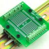 DIP-20 Component to Screw Terminal Adapter PCB, w/Simple DIN Rail Mount Bracket.
