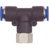 T push-in fitting, 10 bar, plastic/brass, nickel-plated, for hose, 109513