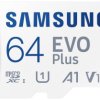 Samsung EVO Plus microSD Produkt nowy 64 GB UHS-I, v30 Video Speed Class, A2 Application Performance Class zaw. kartę pa