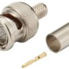 Złącze BNC, 75, 0 to 4GHz, Męski, Połączenie zagniatane, Montaż na kablu