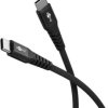 Miękki kabel USB-C tekstylny z metalowymi złączami, czarny 73952 /0,5m/