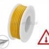 Kabel silikonowy - żółty; cynowana miedź 0,5mm2