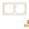 BERKER B.KWADRAT Ramka 2 podwójna pozioma z polem opisowym krem połysk 10228912 HAGER